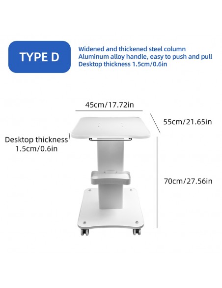 Carrito auxiliar para equipos de estetica