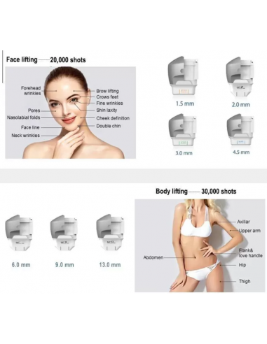 Hifu 3D 7D de 2 mangos corporal y facial
