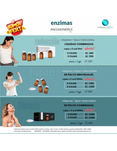 Colagenasa 1500iu Enzimas MCCosmetics