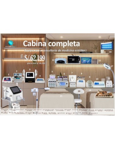 Cabina estetica profesional con emsculpt, ultracavitadores, nd yag, hifu y más