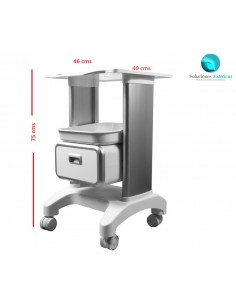 mesa parante moderna con ruedas para equipos de estetica