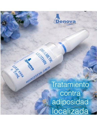 Tratamiento reductor y de moldedo corporal.Contiene  la Lecitina, la Carnitina y la Fosfatidilcolina. Denova