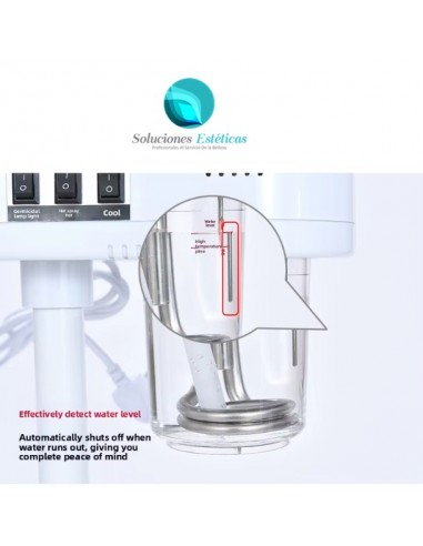 Vapor facial con frio calor y lupa para limpieza facial