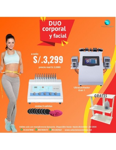 duo corporal, ultracavitador con ondas rusas, soluciones esteticas