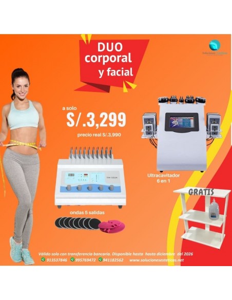 duo corporal, ultracavitador con ondas rusas, soluciones esteticas