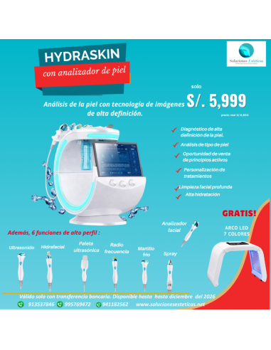 hidrofacial, analizador facial, hidraskin