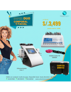 ultracavitador con lipolaser más gimnasia pasiva ondas rusas para reduccion corporal