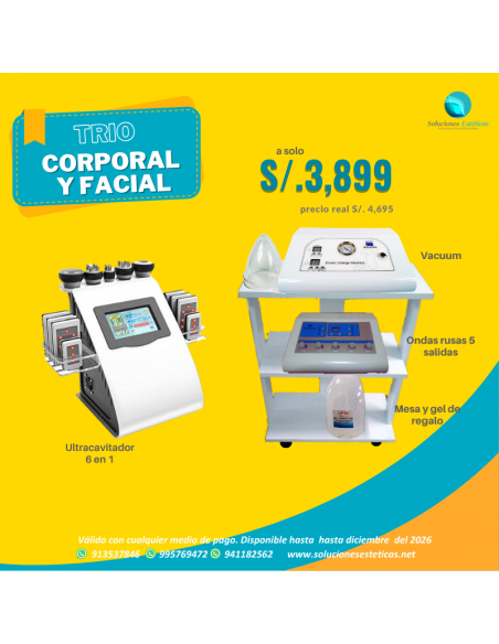 ultracavitador con vacuum para glúteos y gimnasia pasiva
