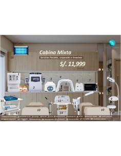 cabina profesional para tratamientos de estética con laser, ultracabitador, carboxiterapia, hidrofacial y más